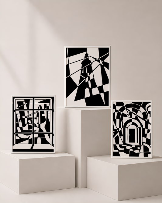 Monochrome Art Bundle 1 | Abstract Printable Wall Art by Syneva Art Studio