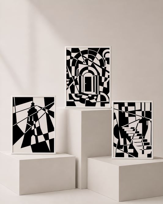 Monochrome Art Bundle 2 | Abstract Printable Wall Art Bundle  by Syneva Art Studio