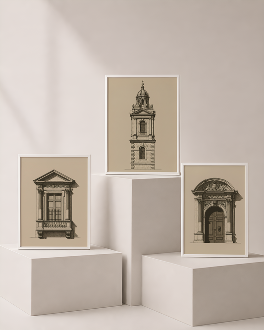 Grand Entrances Art Bundle 1 | Architectural Sketches Printable Wall Art by Syneva Art Studio
