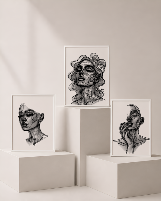 Minimalist Line Art Bundle 9 | Minimalist Line Printable Wall Art by Syneva Art Studio